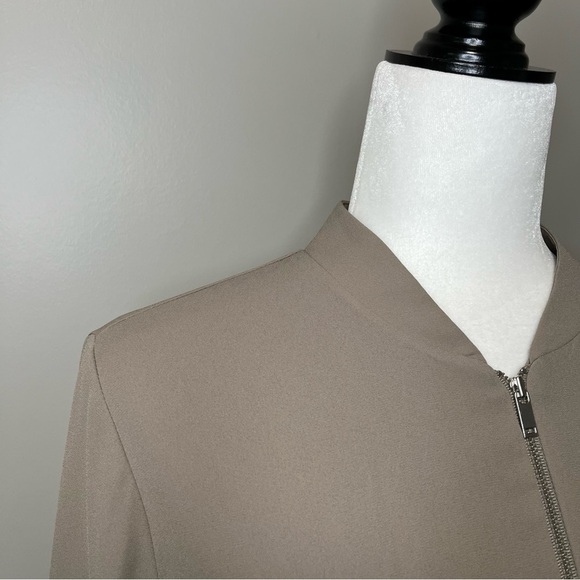 Babaton Gilroy Full Zip Bomber Jacket Taupe - Picture 4 of 12